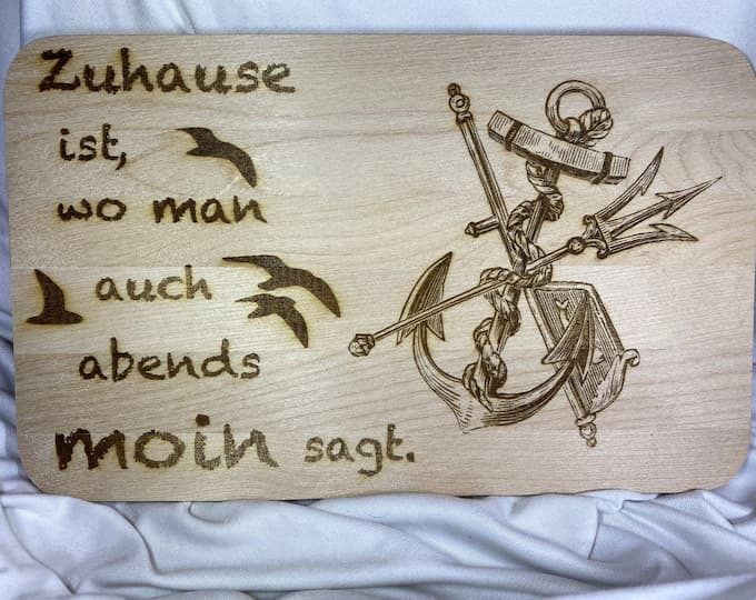 Moin Frühstücksbrettchen mit personalisierter Lasergravur